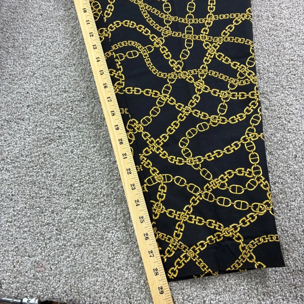 Michael Kors Womens 24W Black Gold Keegan Chain Print Miranda Slack Trouser Chic